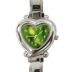 Green Vibrant Abstract No3 Heart Italian Charm Watch by DimitriosArt