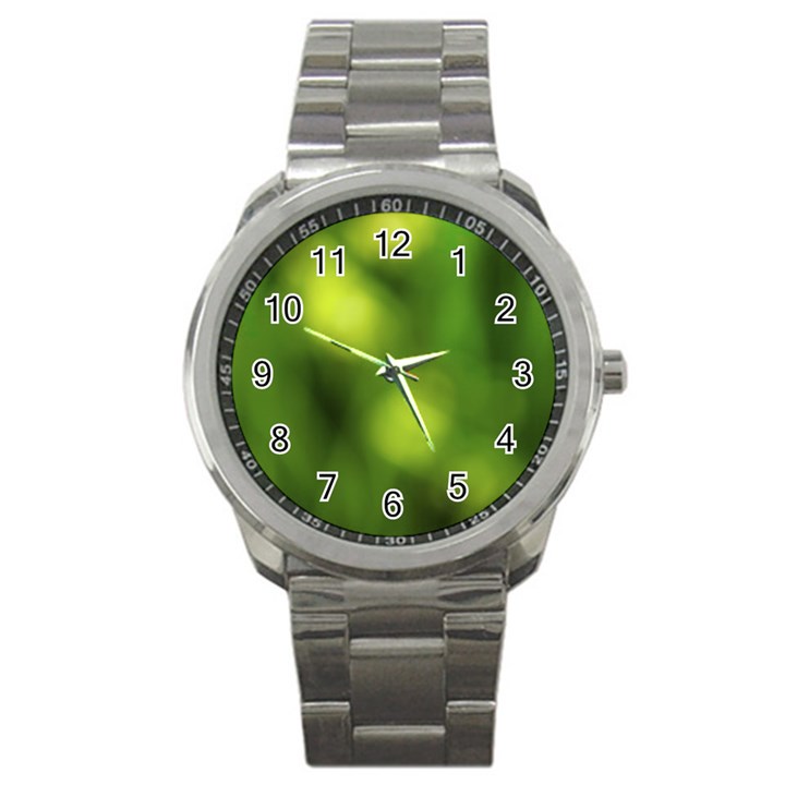 Green Vibrant Abstract No3 Sport Metal Watch