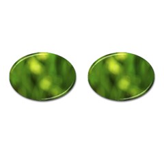 Green Vibrant Abstract No3 Cufflinks (oval) by DimitriosArt