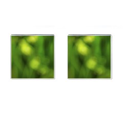 Green Vibrant Abstract No3 Cufflinks (square) by DimitriosArt