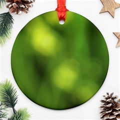 Green Vibrant Abstract No3 Round Ornament (two Sides) by DimitriosArt