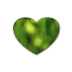 Green Vibrant Abstract No3 Rubber Heart Coaster (4 Pack) by DimitriosArt