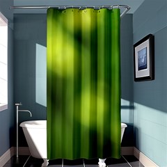 Green Vibrant Abstract No3 Shower Curtain 36  X 72  (stall)  by DimitriosArt