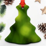 Green Vibrant Abstract No3 Christmas Tree Ornament (Two Sides) Front