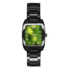 Green Vibrant Abstract No3 Stainless Steel Barrel Watch by DimitriosArt