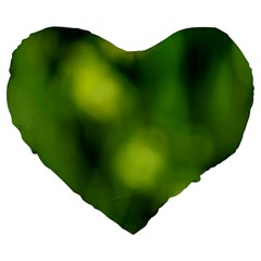 Green Vibrant Abstract No3 Large 19  Premium Flano Heart Shape Cushions by DimitriosArt