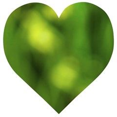 Green Vibrant Abstract No3 Wooden Puzzle Heart by DimitriosArt