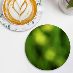 Green Vibrant Abstract No3 Uv Print Round Tile Coaster by DimitriosArt