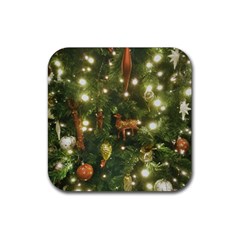 Christmas Tree Decoration Photo Rubber Coaster (square) by dflcprintsclothing