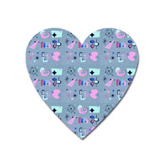 50s Diner Print Blue Heart Magnet by NerdySparkleGoth