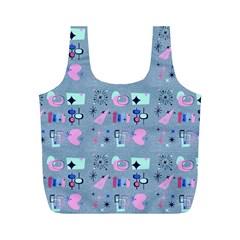 50s Diner Print Blue Full Print Recycle Bag (m) by NerdySparkleGoth