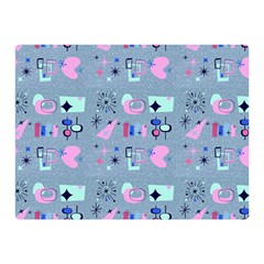 50s Diner Print Blue Double Sided Flano Blanket (mini)  by NerdySparkleGoth