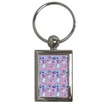 50s Diner Print Pink Key Chain (Rectangle) Front