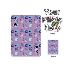 50s Diner Print Pink Playing Cards 54 Designs (mini) by NerdySparkleGoth