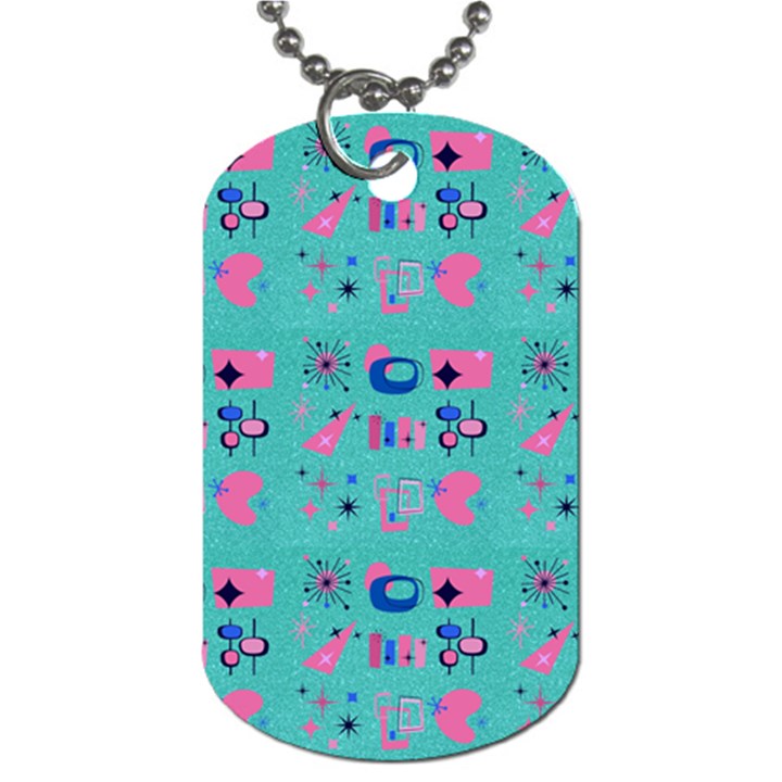 50s Diner Print Mint Green Dog Tag (One Side)