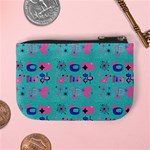 50s Diner Print Mint Green Mini Coin Purse Back