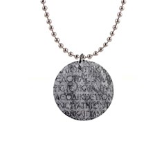 Ancient Greek Typography Photo 1  Button Necklace by dflcprintsclothing