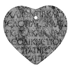 Ancient Greek Typography Photo Heart Ornament (two Sides)