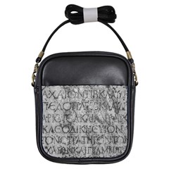 Ancient Greek Typography Photo Girls Sling Bag by dflcprintsclothing