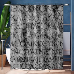 Ancient Greek Typography Photo Shower Curtain 60  X 72  (medium)  by dflcprintsclothing