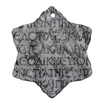 Ancient Greek Typography Photo Snowflake Ornament (Two Sides) Front