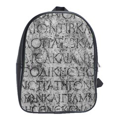 Ancient Greek Typography Photo School Bag (xl) by dflcprintsclothing