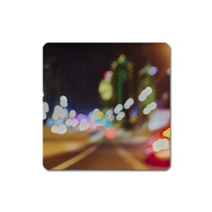 City Lights Series No4 Square Magnet by DimitriosArt