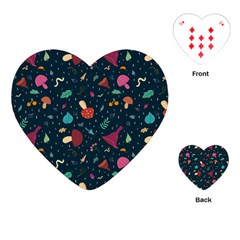 Bright Mushrooms Playing Cards Single Design (heart) by SychEva