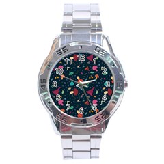 Bright Mushrooms Stainless Steel Analogue Watch by SychEva