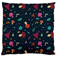 Bright Mushrooms Large Cushion Case (one Side) by SychEva