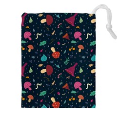 Bright Mushrooms Drawstring Pouch (4xl) by SychEva