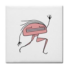 Alien Dancing Girl Drawing Tile Coaster by dflcprintsclothing