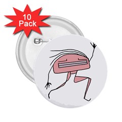 Alien Dancing Girl Drawing 2.25  Buttons (10 pack) 