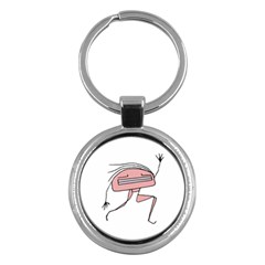 Alien Dancing Girl Drawing Key Chain (Round)