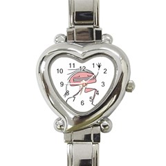 Alien Dancing Girl Drawing Heart Italian Charm Watch