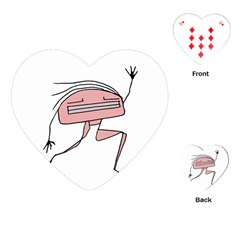 Alien Dancing Girl Drawing Playing Cards Single Design (heart) by dflcprintsclothing