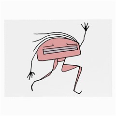 Alien Dancing Girl Drawing Large Glasses Cloth