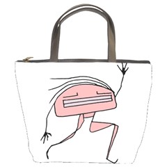 Alien Dancing Girl Drawing Bucket Bag by dflcprintsclothing