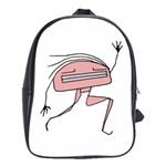 Alien Dancing Girl Drawing School Bag (Large) Front