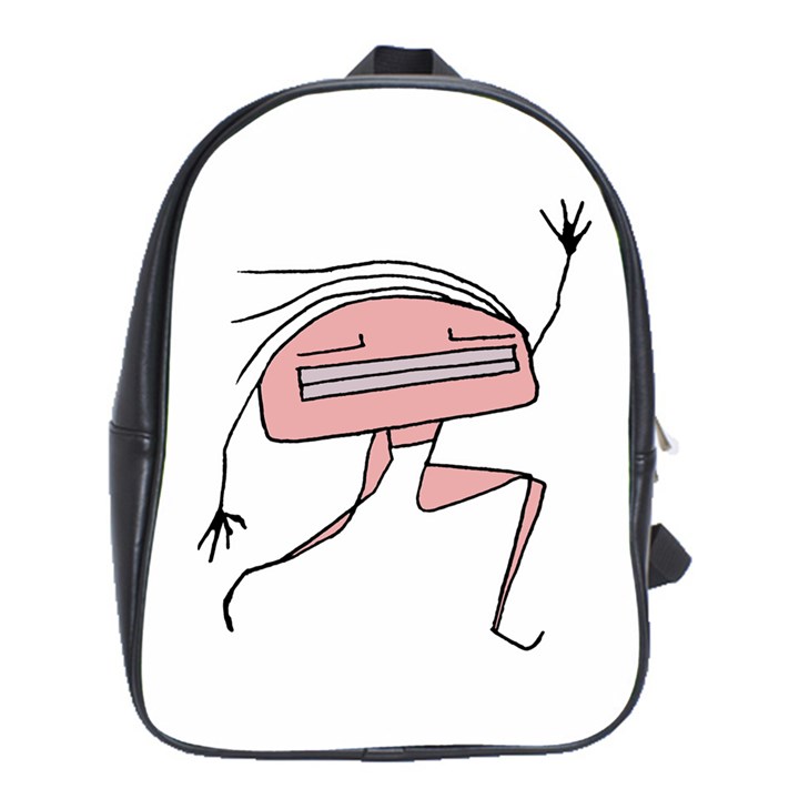 Alien Dancing Girl Drawing School Bag (Large)