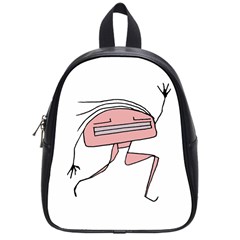 Alien Dancing Girl Drawing School Bag (Small)