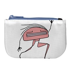 Alien Dancing Girl Drawing Large Coin Purse by dflcprintsclothing