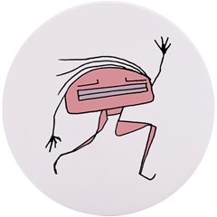 Alien Dancing Girl Drawing UV Print Round Tile Coaster