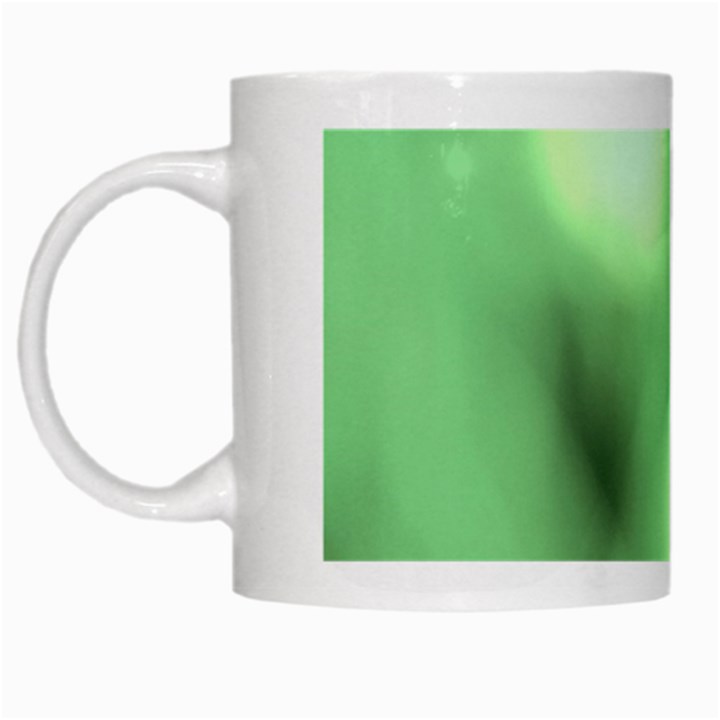 Green Vibrant Abstract No4 White Mugs