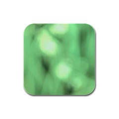 Green Vibrant Abstract No4 Rubber Square Coaster (4 pack)