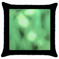 Green Vibrant Abstract No4 Throw Pillow Case (Black)