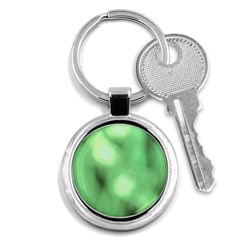 Green Vibrant Abstract No4 Key Chain (round) by DimitriosArt