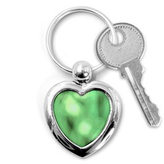 Green Vibrant Abstract No4 Key Chain (Heart)