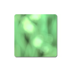 Green Vibrant Abstract No4 Square Magnet by DimitriosArt