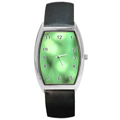 Green Vibrant Abstract No4 Barrel Style Metal Watch by DimitriosArt